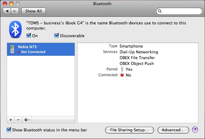 Zobrazí se informace o podporovaných službách připojeného telefonu přes Bluetooth. Okno stačí pouze zavřít.