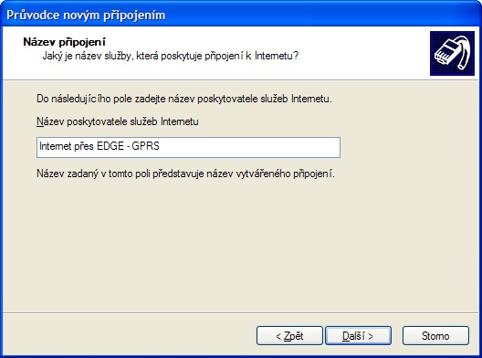Průvodce připojením.