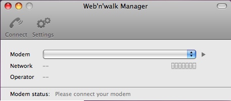 Otevřete web’n’walk Manager a připojte 4G modem do USB