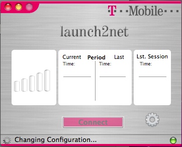 Otevřete program launch2net for Mac – T-Mobile Edition.