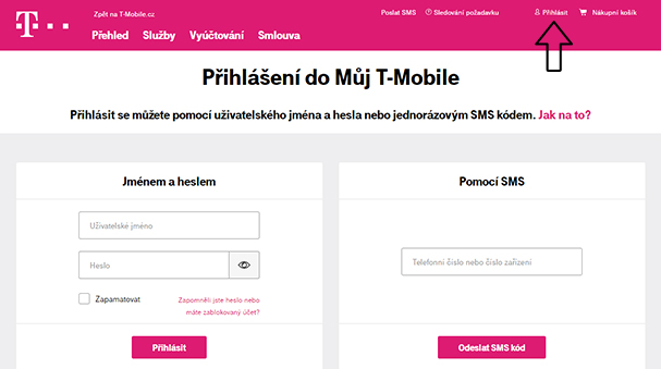 Přihlášení do Můj T-Mobile