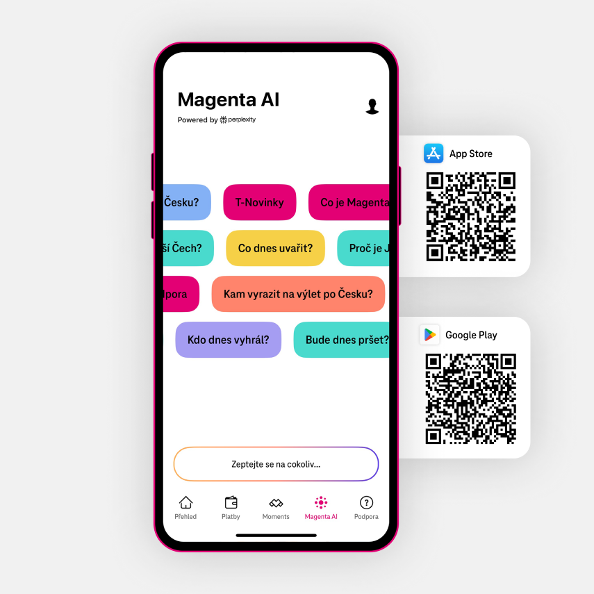 QR kódy ke stažení aplikace