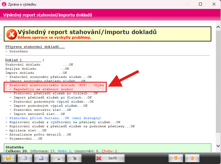 Chyba stažení PDF