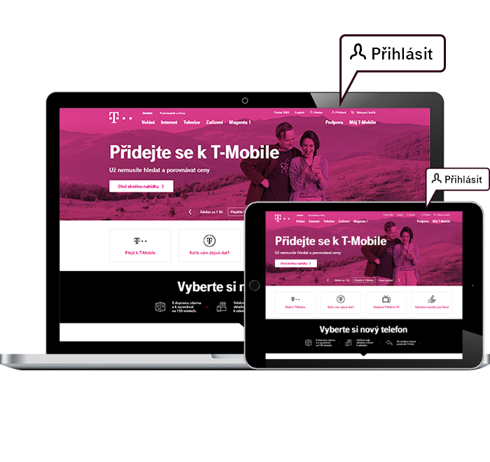 Přihlášení na počítači a tabletu Přihlášení na počítači a tabletu