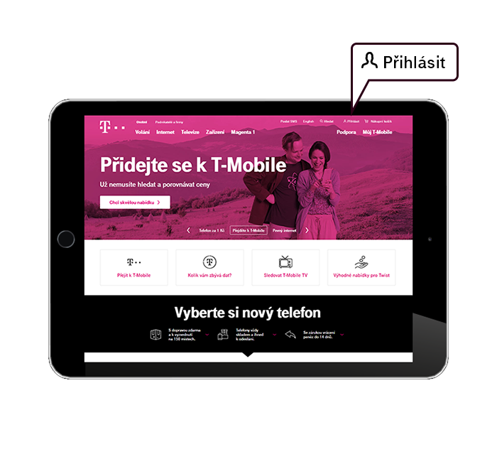Přihlášení na tabletu Přihlášení na tabletu