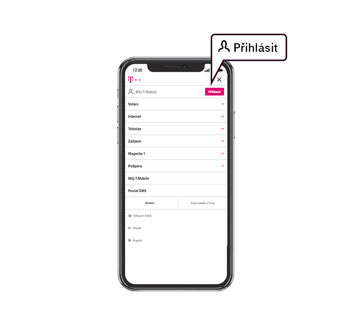 Přihlášení na mobilu Přihlášení na mobilu